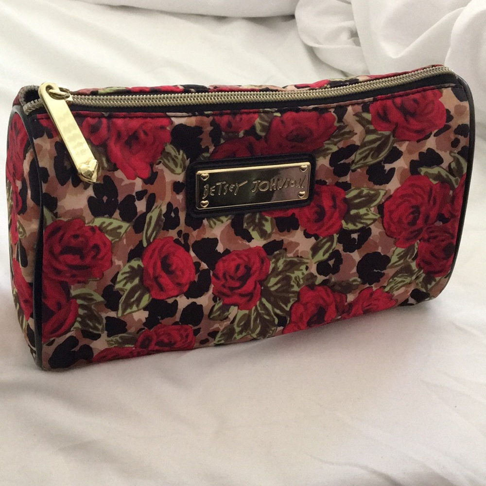 Betsey Johnson Rose-Cheetah Cosmetic Bag